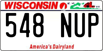WI license plate 548NUP