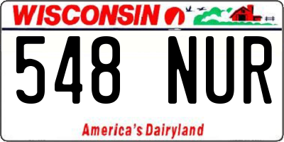 WI license plate 548NUR