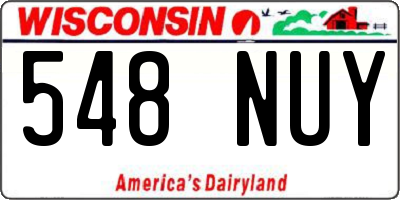 WI license plate 548NUY