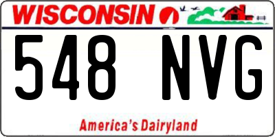 WI license plate 548NVG