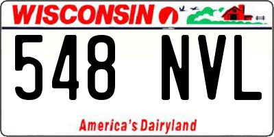 WI license plate 548NVL