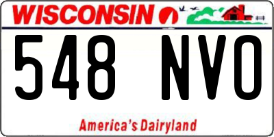 WI license plate 548NVO