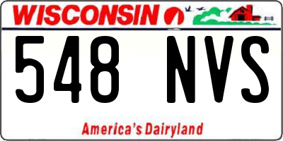 WI license plate 548NVS