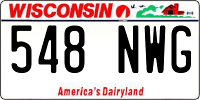 WI license plate 548NWG