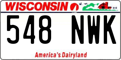 WI license plate 548NWK