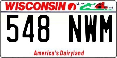 WI license plate 548NWM