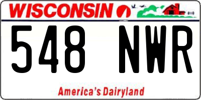 WI license plate 548NWR