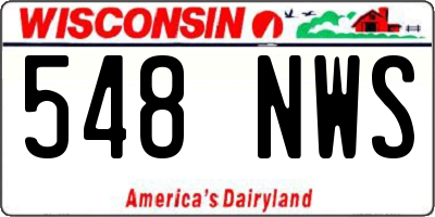 WI license plate 548NWS