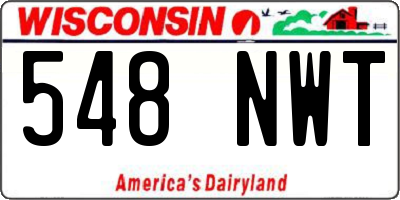 WI license plate 548NWT
