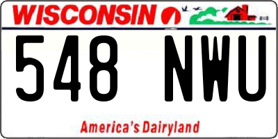 WI license plate 548NWU