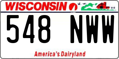 WI license plate 548NWW