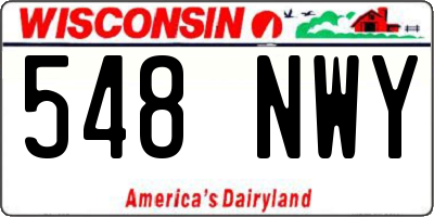 WI license plate 548NWY