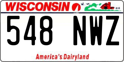 WI license plate 548NWZ