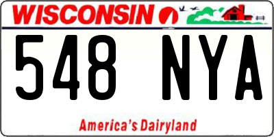 WI license plate 548NYA