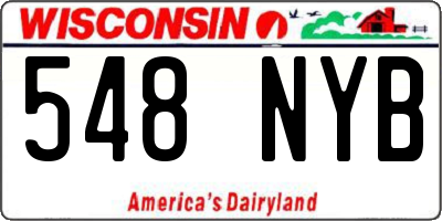 WI license plate 548NYB