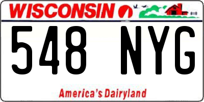 WI license plate 548NYG