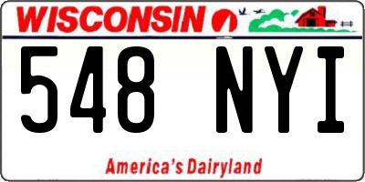 WI license plate 548NYI