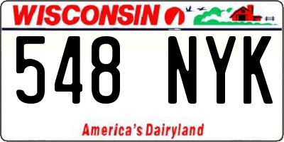 WI license plate 548NYK