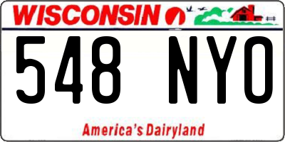 WI license plate 548NYO