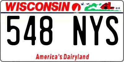 WI license plate 548NYS