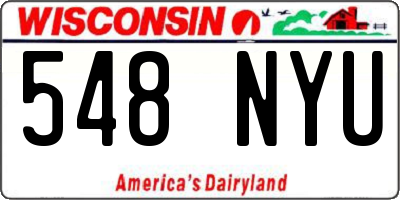 WI license plate 548NYU
