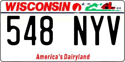 WI license plate 548NYV