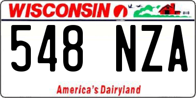 WI license plate 548NZA