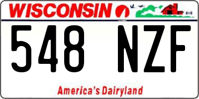 WI license plate 548NZF