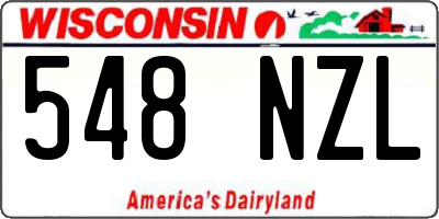WI license plate 548NZL