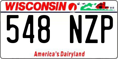 WI license plate 548NZP
