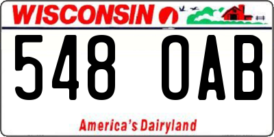 WI license plate 548OAB