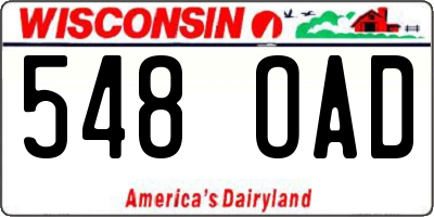 WI license plate 548OAD