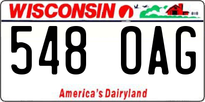 WI license plate 548OAG