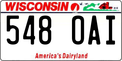 WI license plate 548OAI