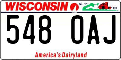 WI license plate 548OAJ