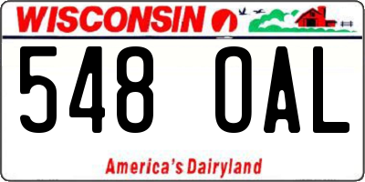 WI license plate 548OAL