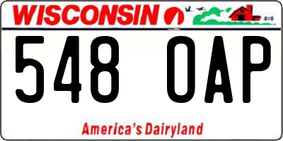 WI license plate 548OAP