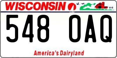 WI license plate 548OAQ
