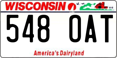 WI license plate 548OAT