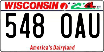 WI license plate 548OAU