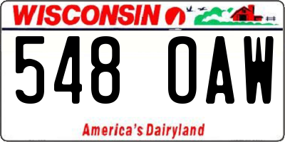 WI license plate 548OAW