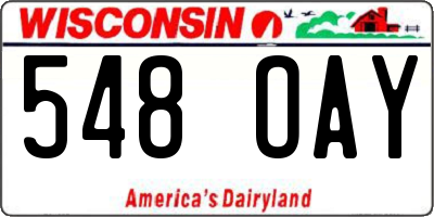 WI license plate 548OAY