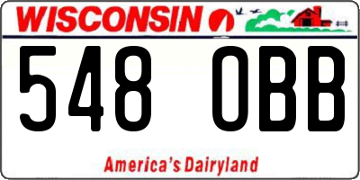 WI license plate 548OBB
