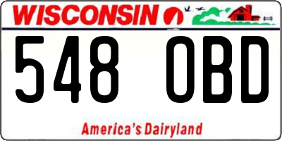WI license plate 548OBD