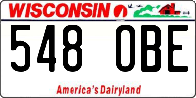 WI license plate 548OBE