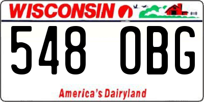 WI license plate 548OBG