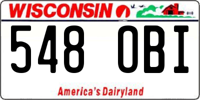 WI license plate 548OBI
