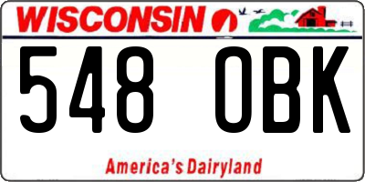 WI license plate 548OBK