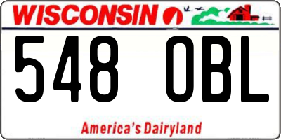 WI license plate 548OBL