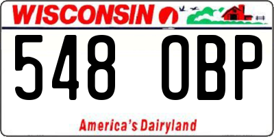 WI license plate 548OBP